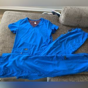 Koi Basics scrub set, Royal Blue w/ 2 pants